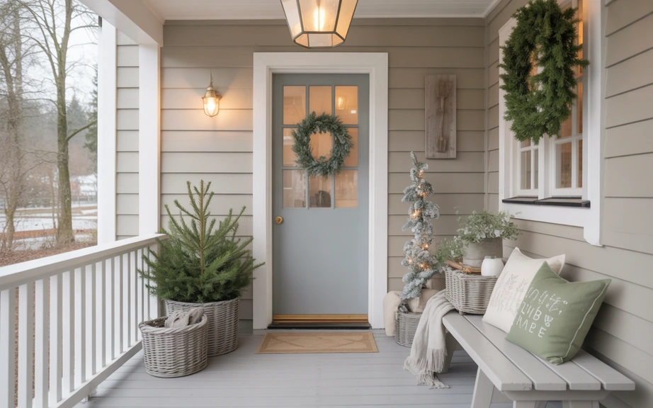 Muted Scandinavian Color Palette Across the Porch