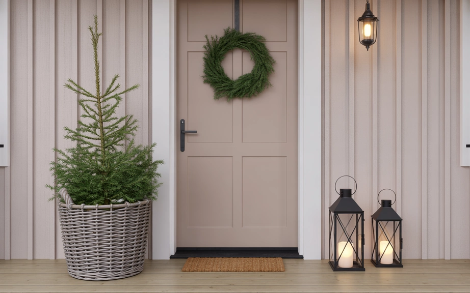 Scandinavian Porch with Winter Minimalism