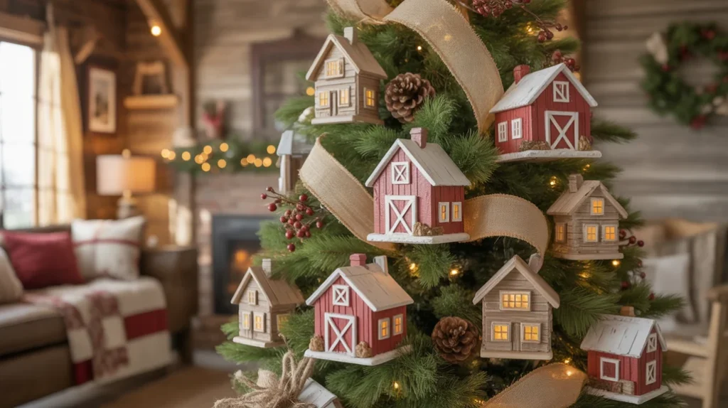 Mason jar ornaments and rustic farmhouse Christmas decorations