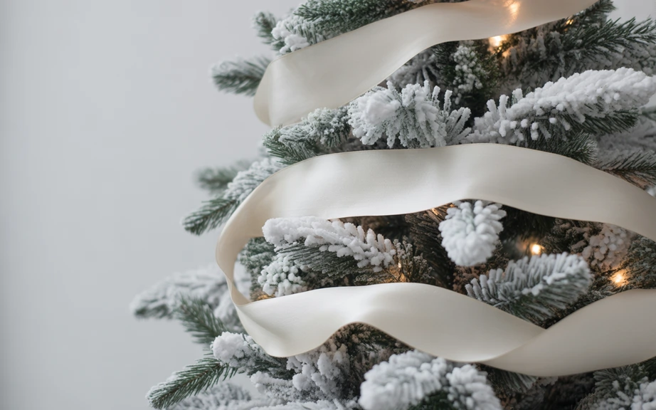 White Ribbon Accents for Minimalist Beauty