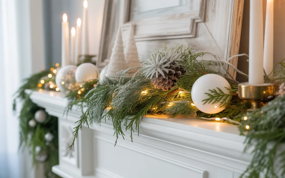 Frosted Greenery for a Snow-Kissed Look
