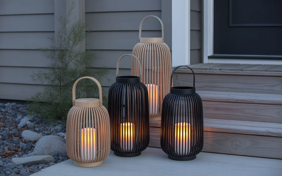 Lanterns with Warm White LED Candles