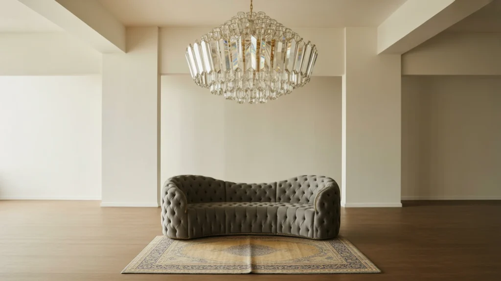 “Minimal glam design with balanced decor elements and clean lines.”