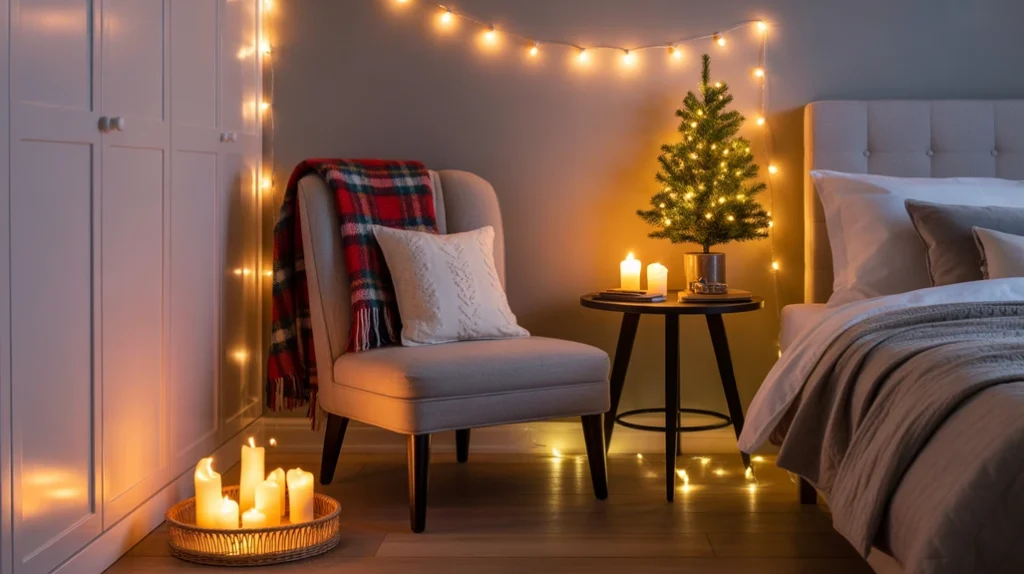 Handmade advent calendar adding festive fun to Christmas bedroom
