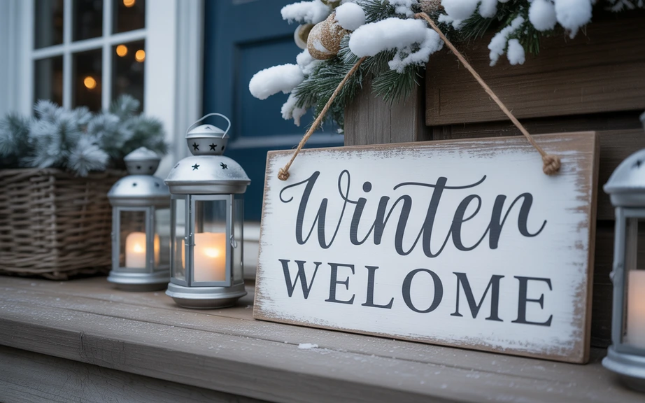 Winter-Themed Welcome Sign Display