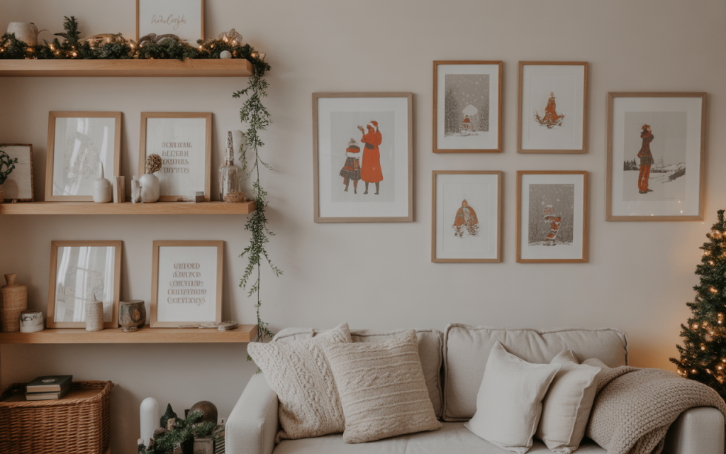 Add Seasonal Artwork or Prints for Festive Charm