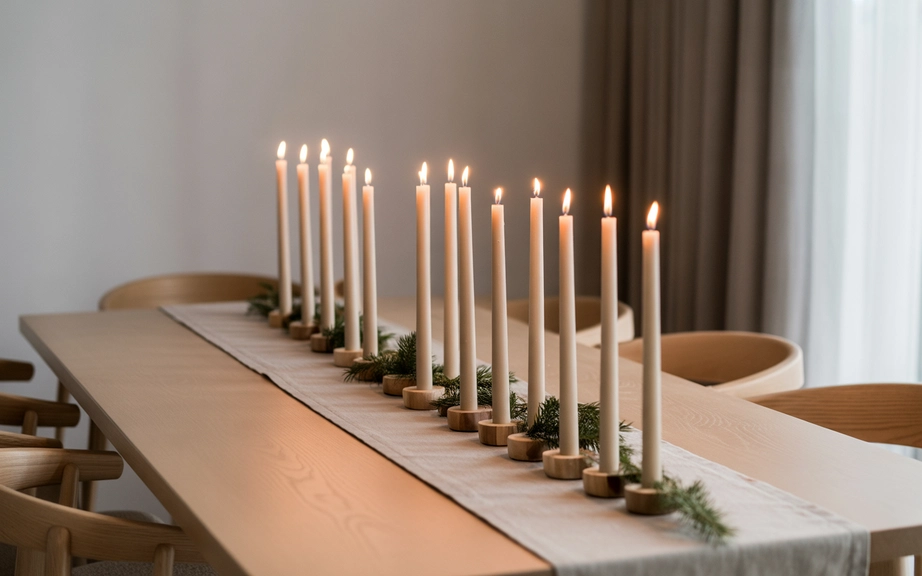 Minimal Candle Line Scandinavian Table Runner