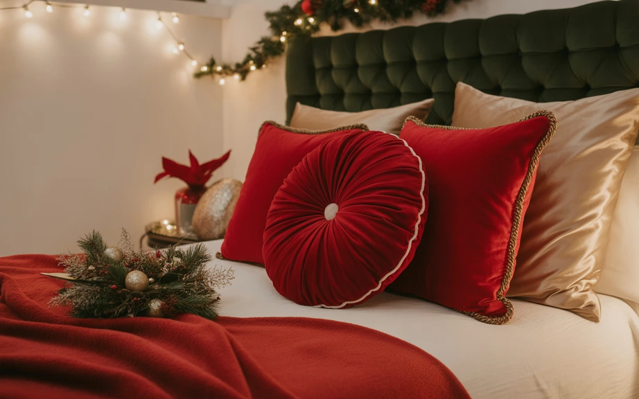 Red and Gold Bedroom Accents for Cozy Elegance