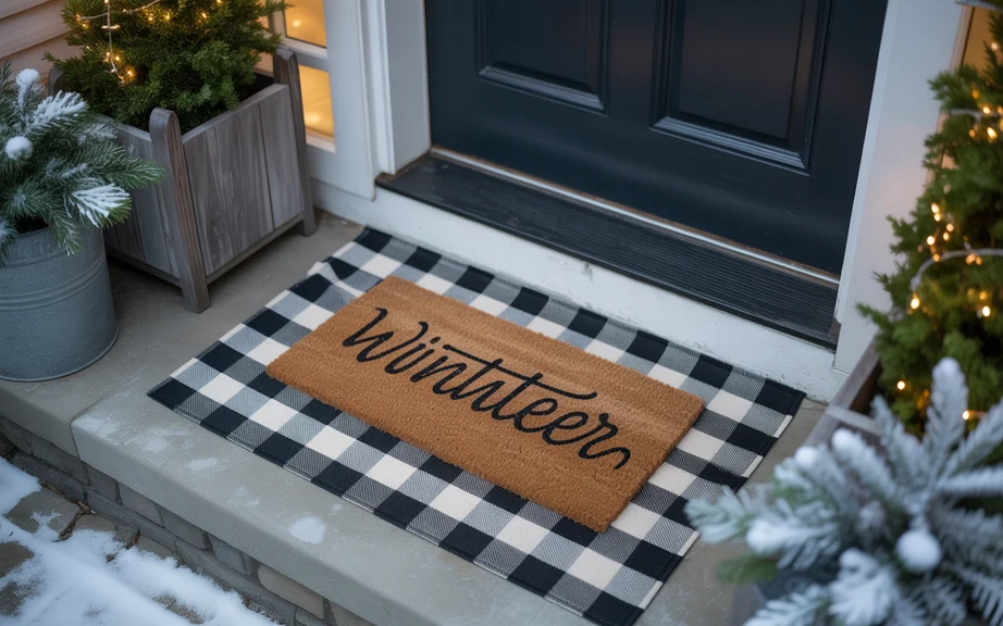 Layered Doormat Look With Winter Patterns