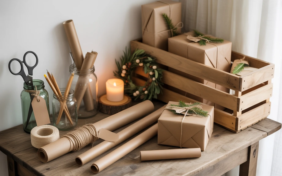 Rustic Gift Wrapping Station