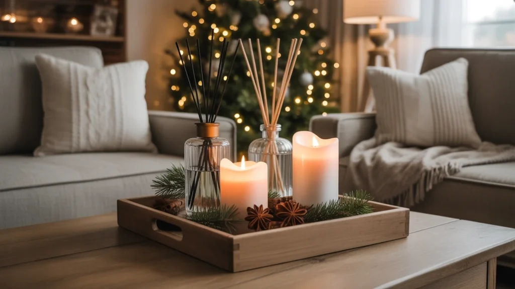 DIY rustic Christmas crafts and handmade farmhouse decor featuring mason jars and dried orange garlands.