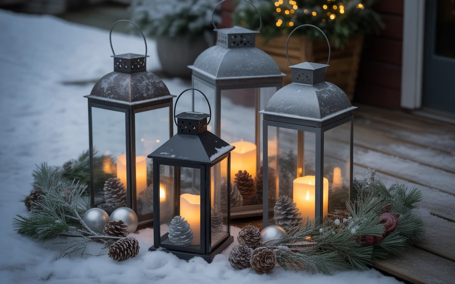 Outdoor Candle Lantern Cluster