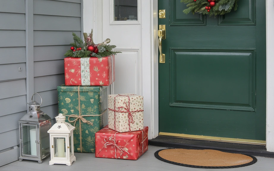 Festive Wrapped Gift Boxes for Decoration