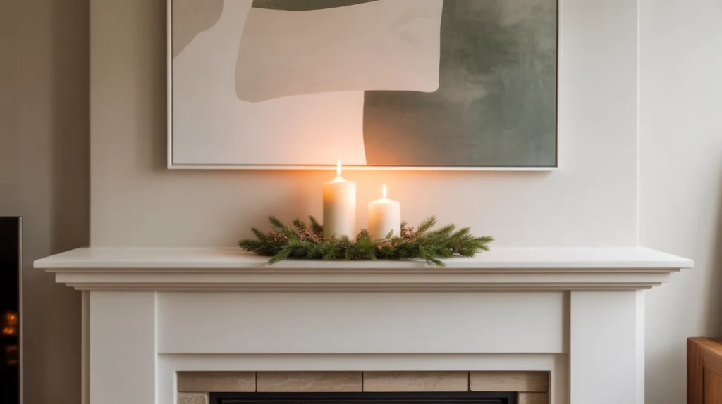 Sparkling Christmas fireplace decor ideas with twinkle lights and ornaments