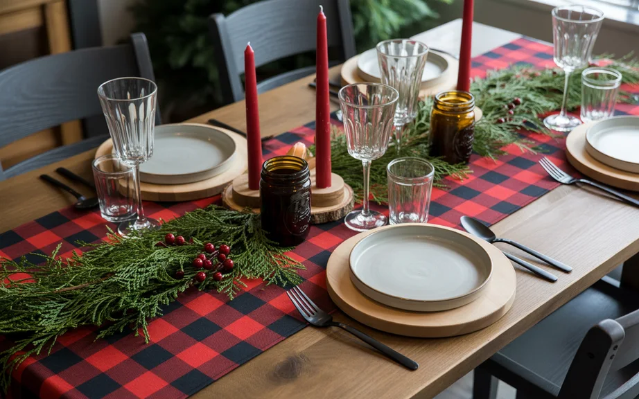Buffalo Plaid Christmas Dining Table