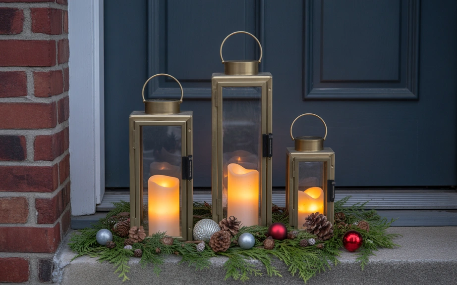 Lantern Trio with Warm Candle Glow