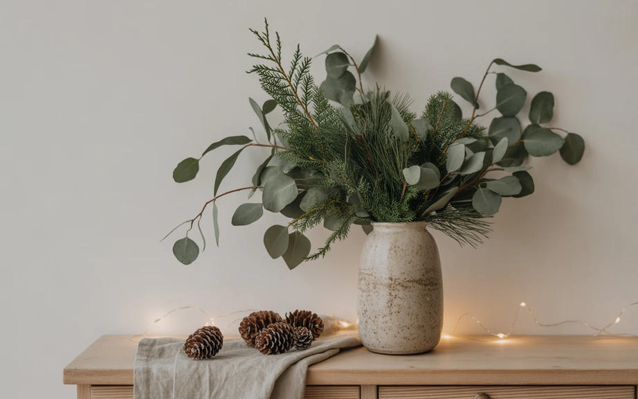 3. Natural Greenery with Minimal Accents