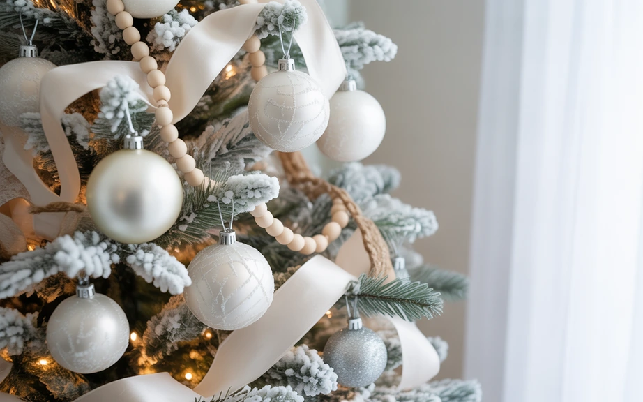 White Christmas Tree with Soft Natural Textures