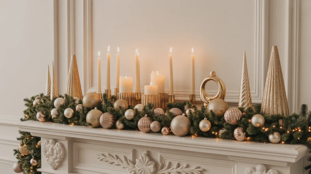 Minimalist Christmas fireplace decor ideas for modern living rooms