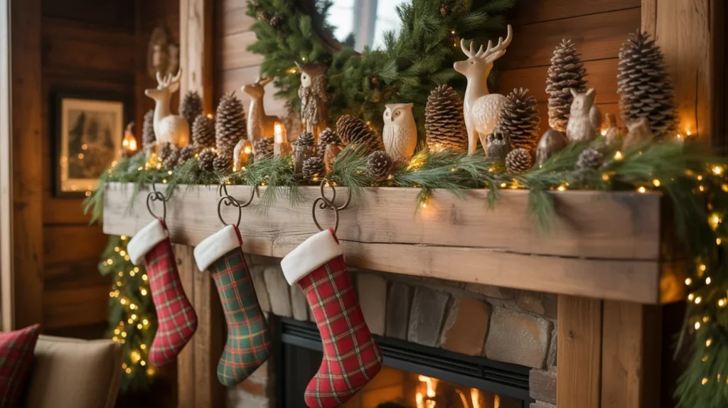 Minimalist Christmas fireplace decor ideas for modern living rooms