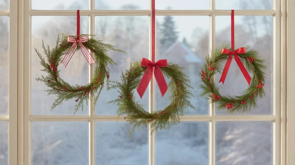 5 mini wreath display on window result