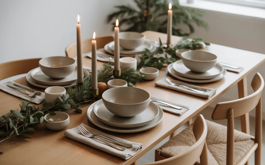 Scandinavian Stoneware Christmas Table Decor