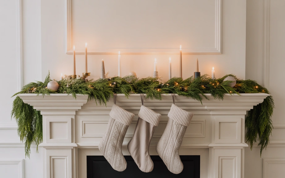 6. Simple Mantel Decor with Soft Details