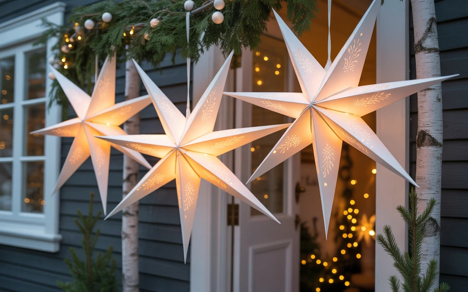 Paper Star Lanterns with Soft Glowing Light