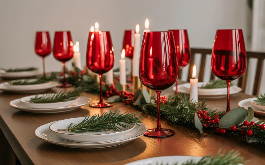 Red Glassware for Holiday Dining