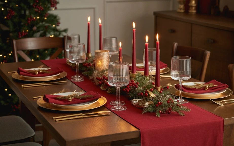 Red and Gold Tablescapes for Holiday Dining