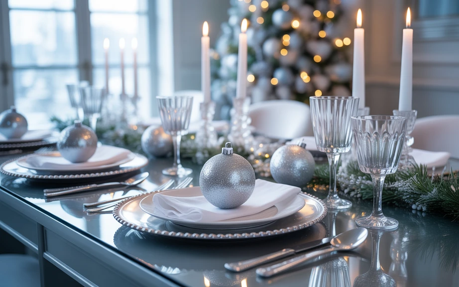 Winter Wonderland Silver Tablescape