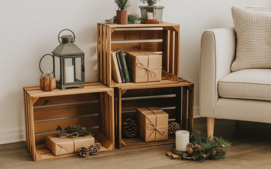 Wooden Crates and Vintage Boxes
