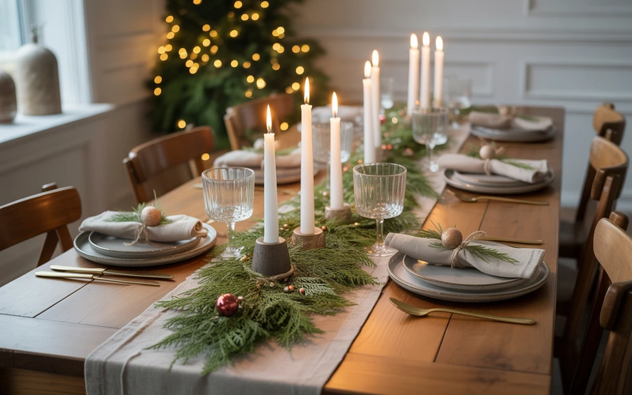Farmhouse Dining Table for Christmas Gatherings
