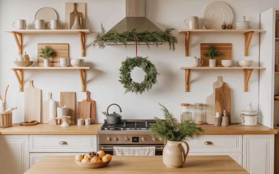 Country Kitchen with Holiday Touches