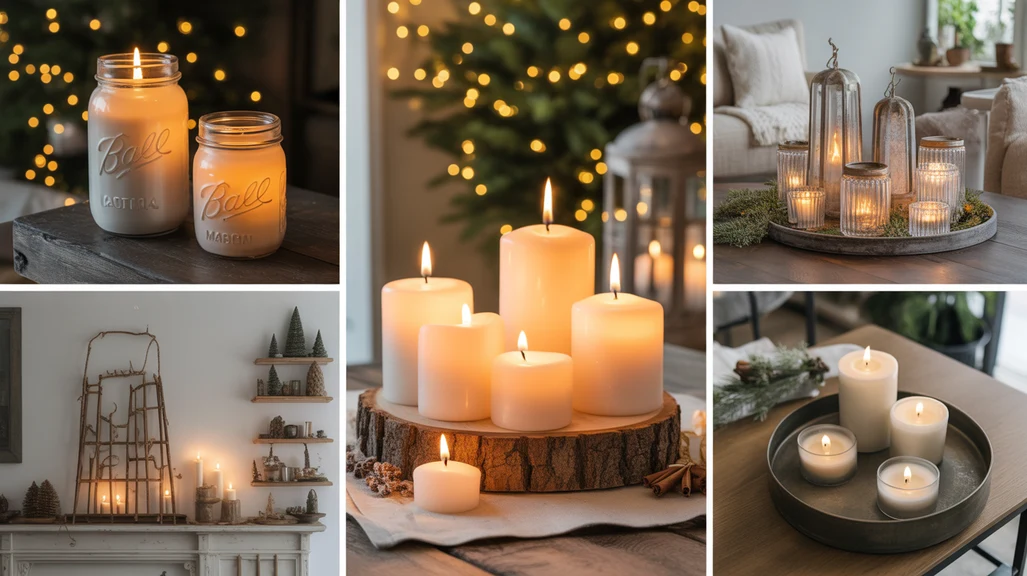 Warm and cozy Christmas candle and lantern ideas for festive home decor and soft holiday lighting ambiance.