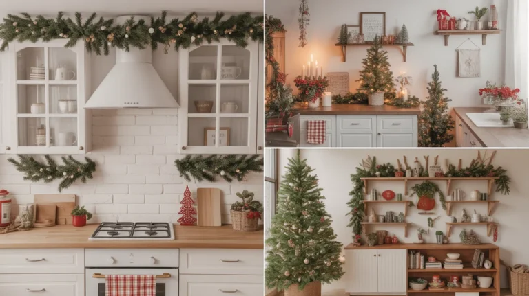 Christmas kitchen decor ideas with cozy, modern, and festive holiday styles