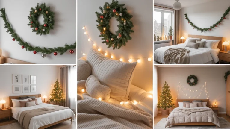 Affordable Christmas bedroom decor ideas with cozy, budget-friendly holiday styling