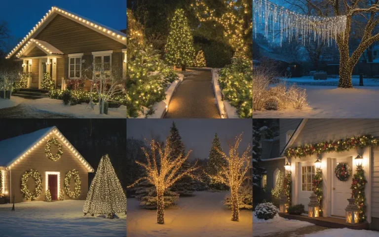 magical Christmas outdoor lighting collage