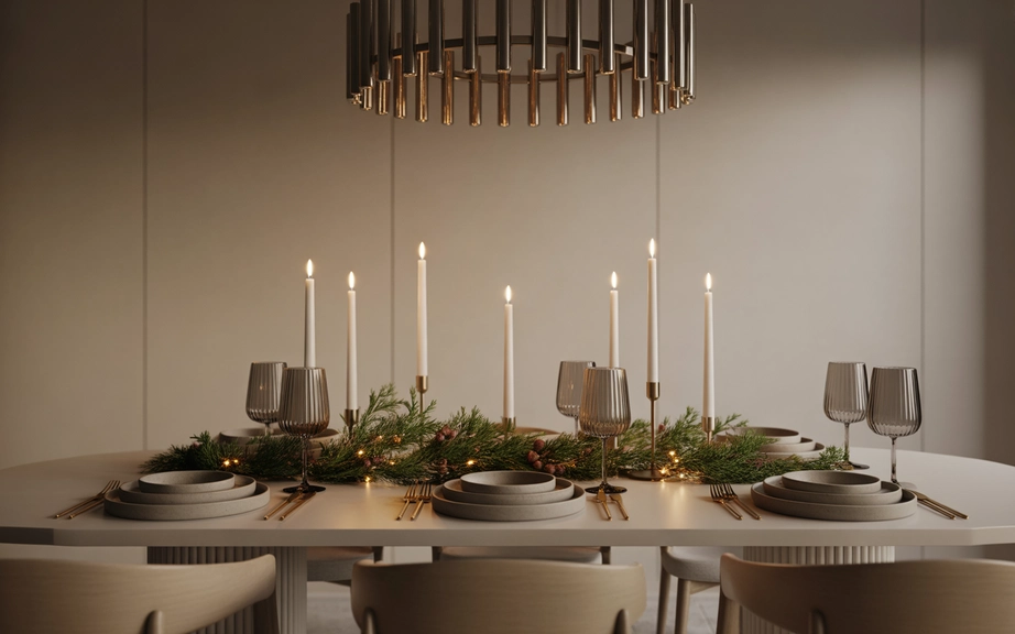 modern Christmas dining room