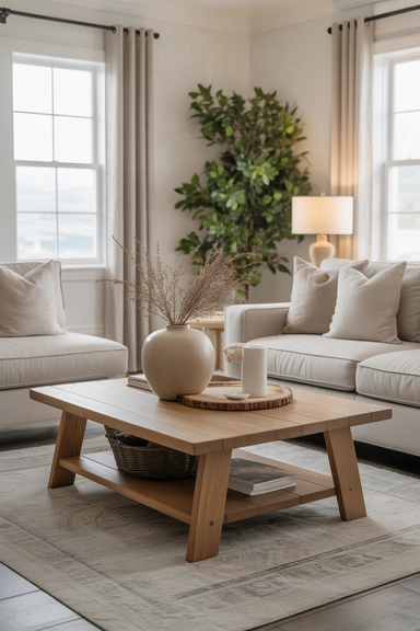 Farmhouse Coffee Tables as a Visual and Functional Anchor