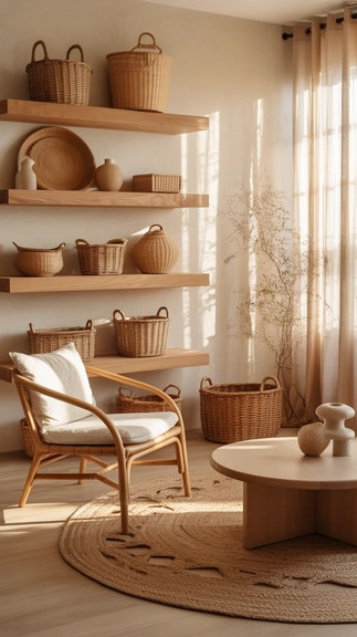 Introduce woven textures for added warmth