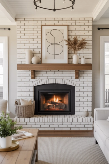 Fireplace Styling Ideas for Modern Farmhouse Living Rooms
