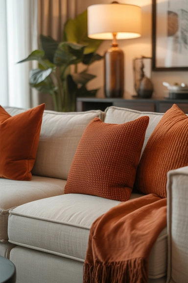 Home Decor Ideas Living Room Burnt Orange With Layered Textures