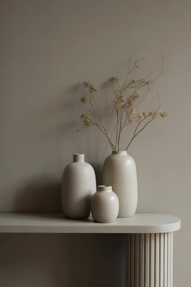Monochrome Vase Groupings That Create Visual Cohesion