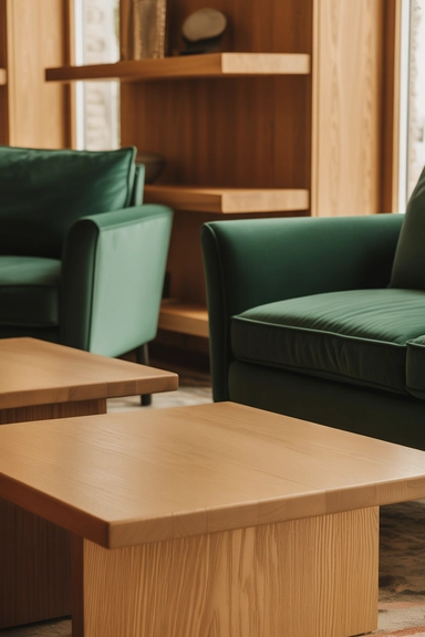 Pairing Emerald Green With Natural Wood Tones
