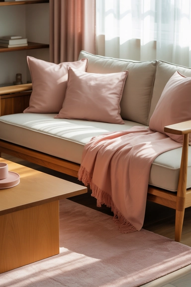 Pink Combined With Wood Tones for Natural Warmth