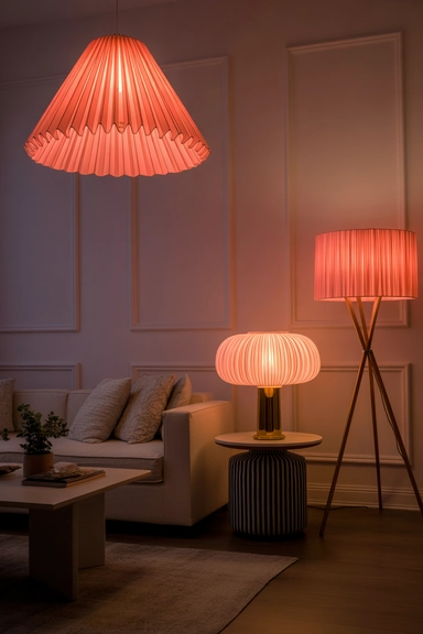 Pink Lighting Elements That Create a Soft Evening Glow