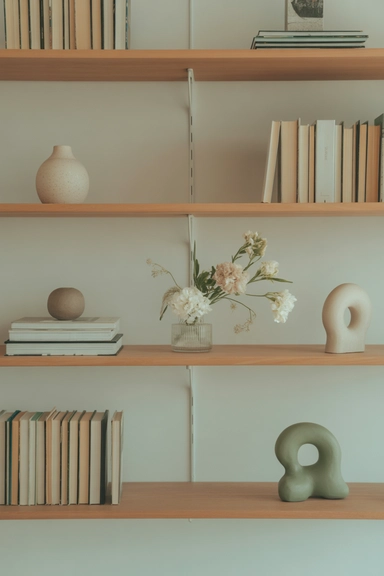 Shelf Styling With Flowers That Feel Light and Intentional