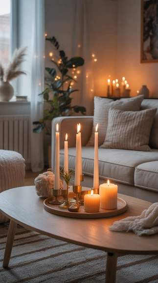 Add candles to enhance the cozy Nordic atmosphere