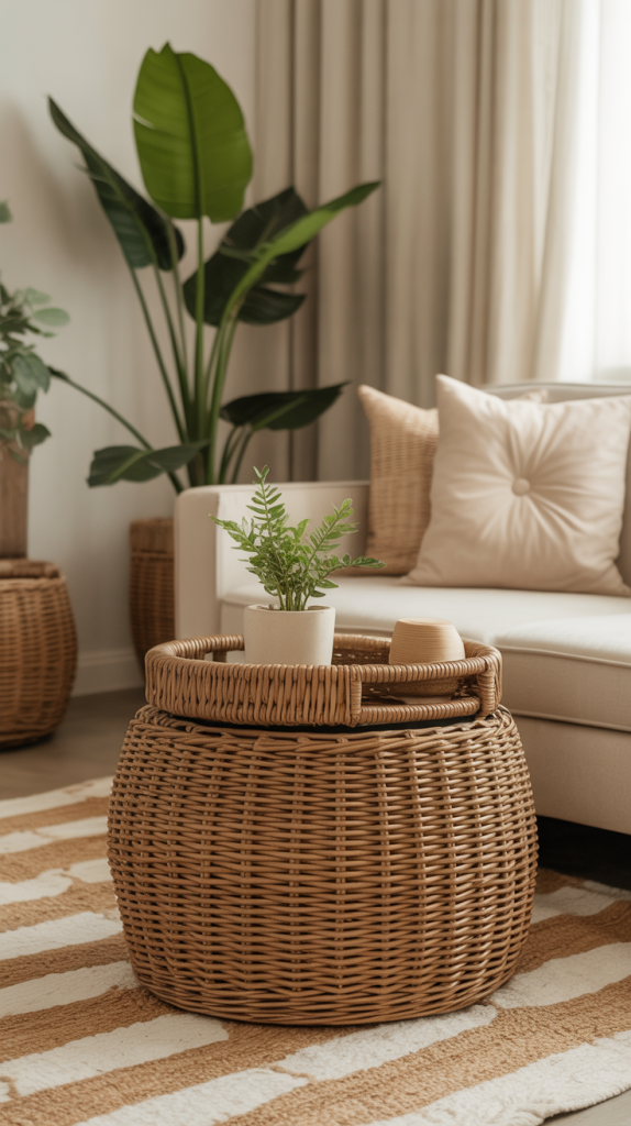 Add woven décor for organic softness